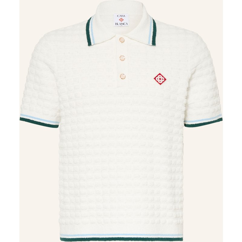 Casablanca Frottee-Poloshirt Slim Fit weiss