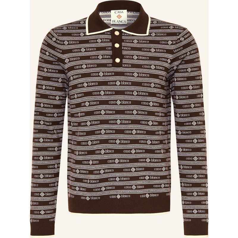 Casablanca Strick-Poloshirt braun