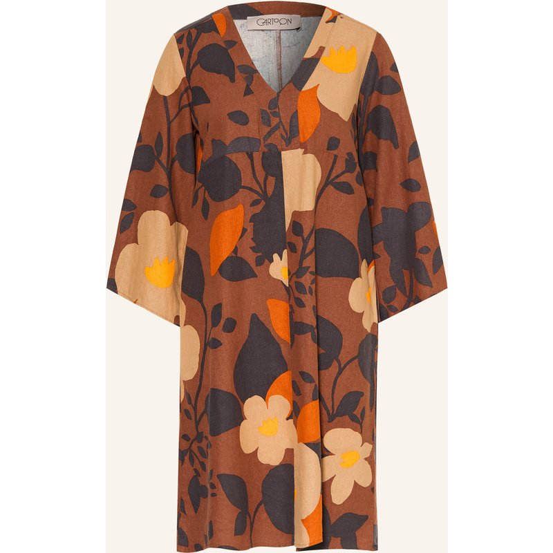 Cartoon Kleid Mit 3/4-Arm braun