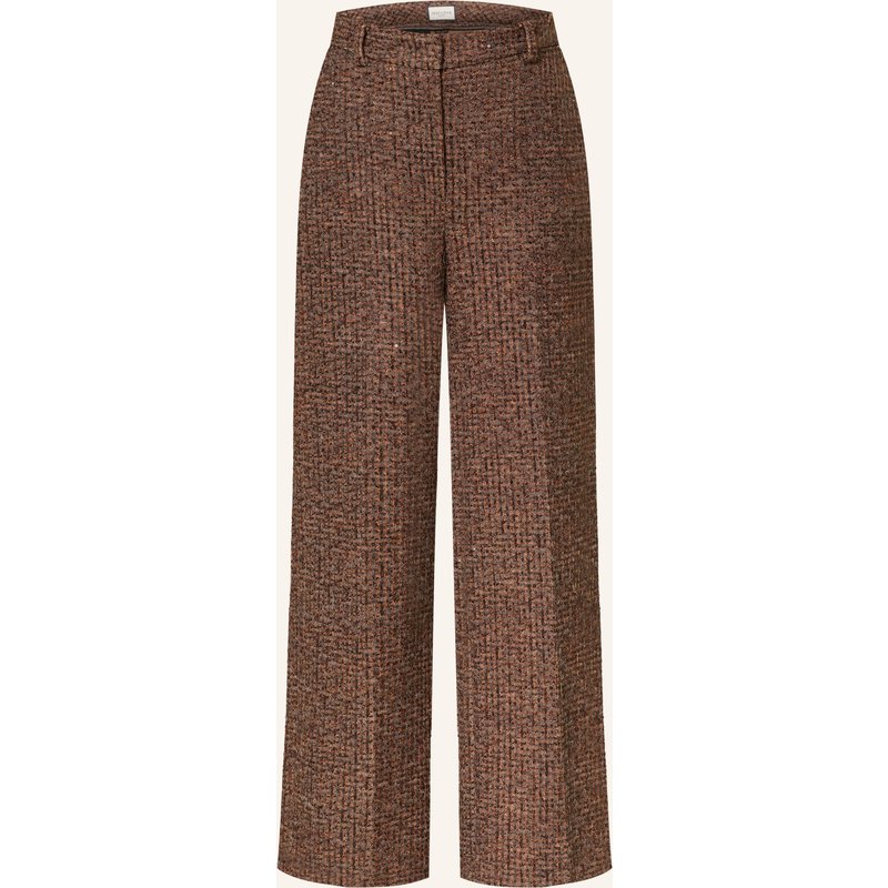 Seductive Marlenehose Domenica Aus Tweed Mit Pailletten braun