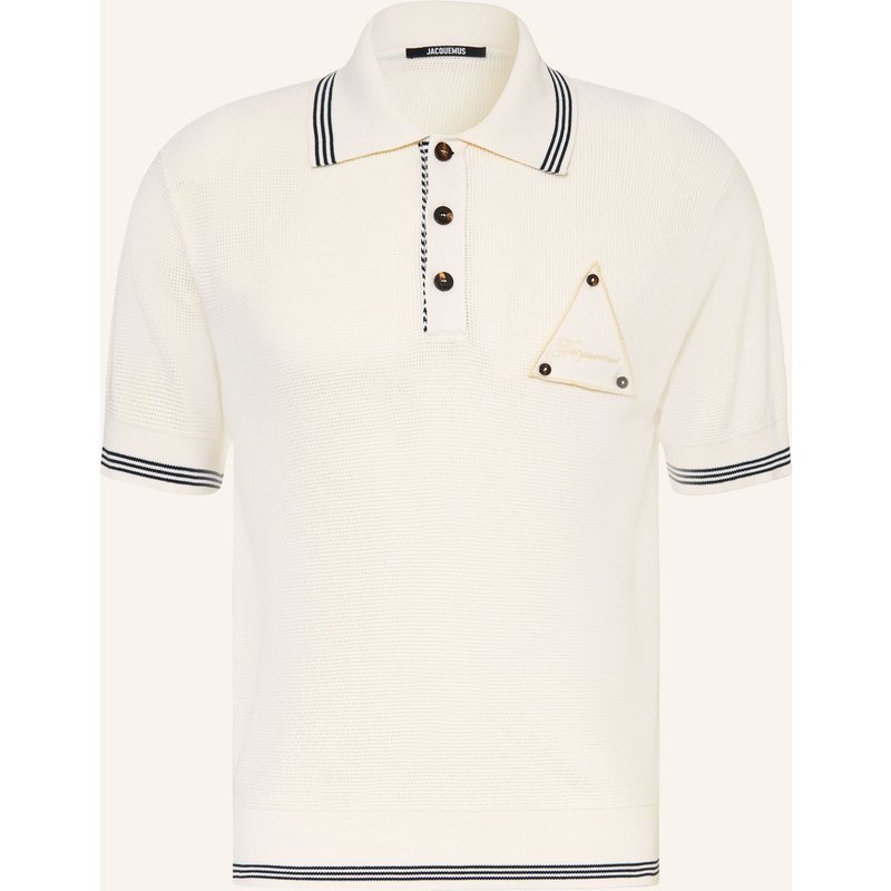 Jacquemus Strick-Poloshirt Le Polo Voilier Mit Seide weiss