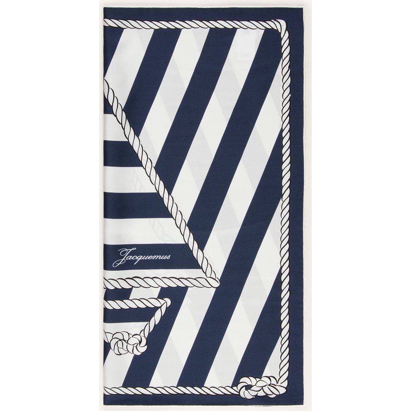 Jacquemus Seidentuch Le Foulard Bateau Corde blau