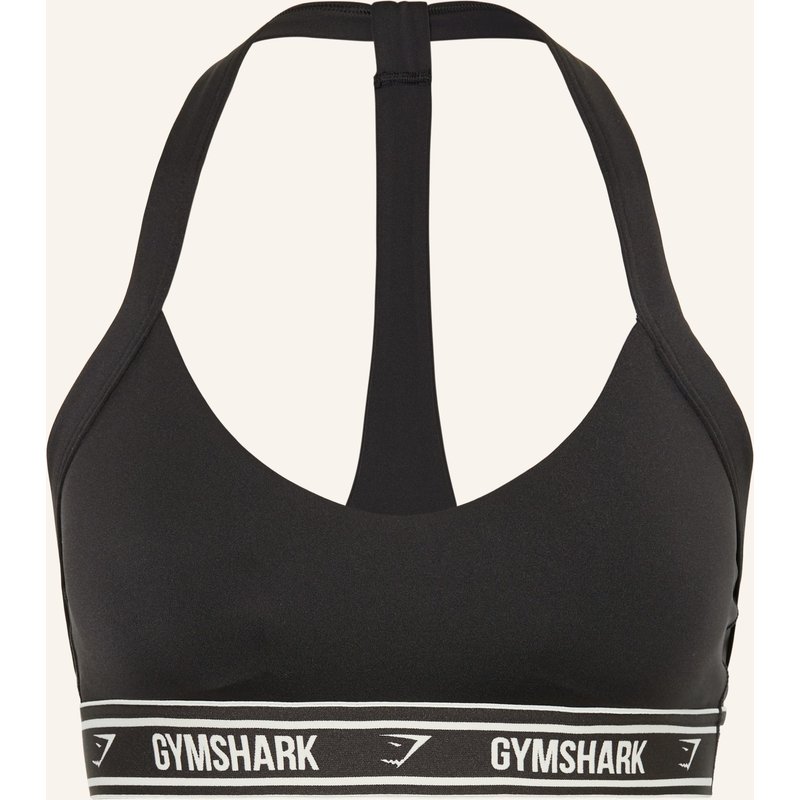 Gymshark Sport-Bh Light Support Halter Neck Logo schwarz