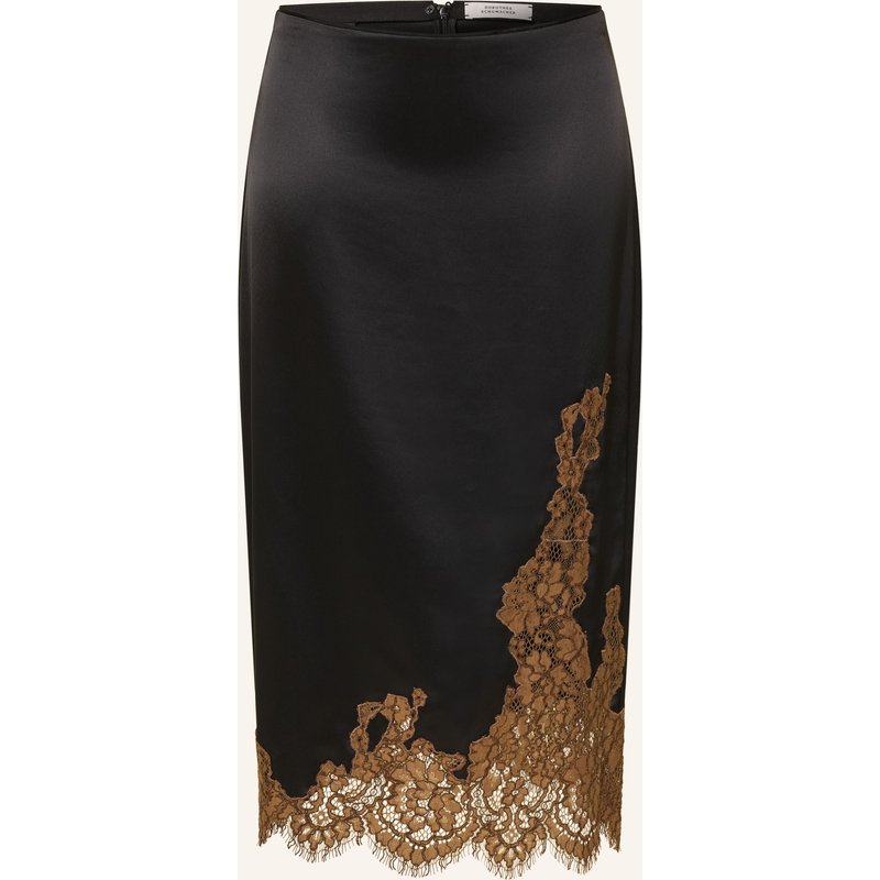 Dorothee Schumacher Satinrock Shiny Statement Mit Spitze schwarz