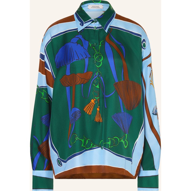 Dorothee Schumacher Blusenshirt Cosmic Funghi Aus Seide gruen