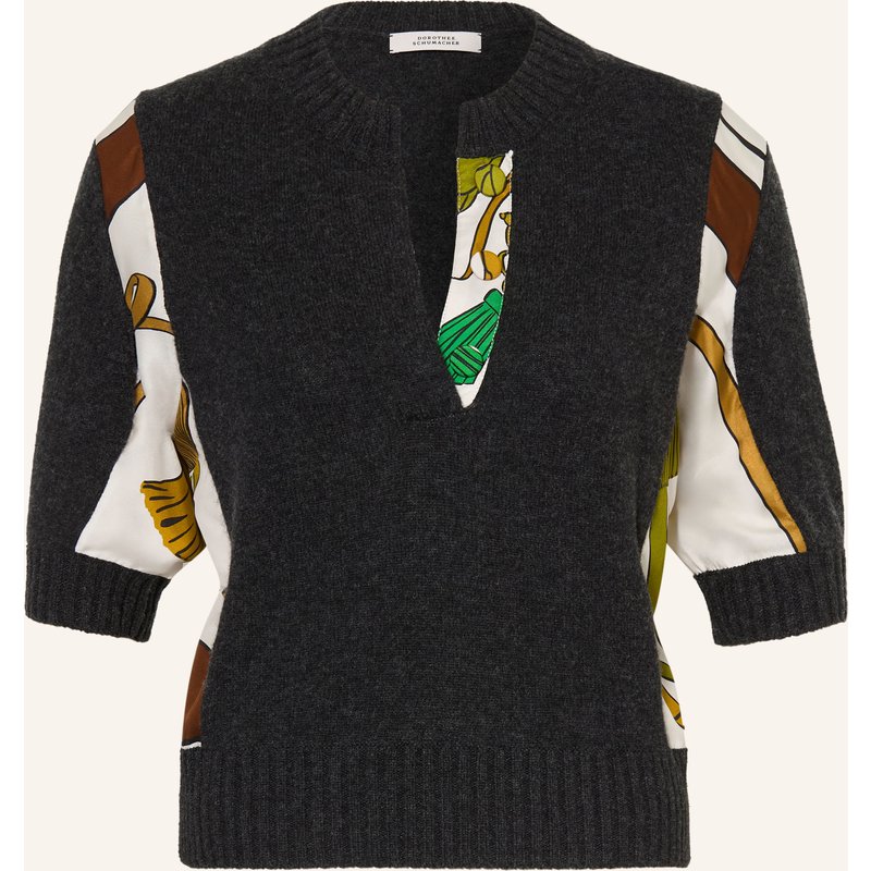 Dorothee Schumacher Strickshirt Foulard Statements Im Materialmix Mit Cashmere grau
