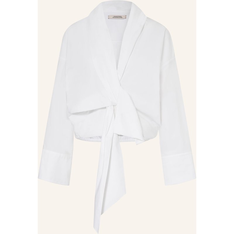 Dorothee Schumacher Bluse Poplin Power In Wickeloptik weiss
