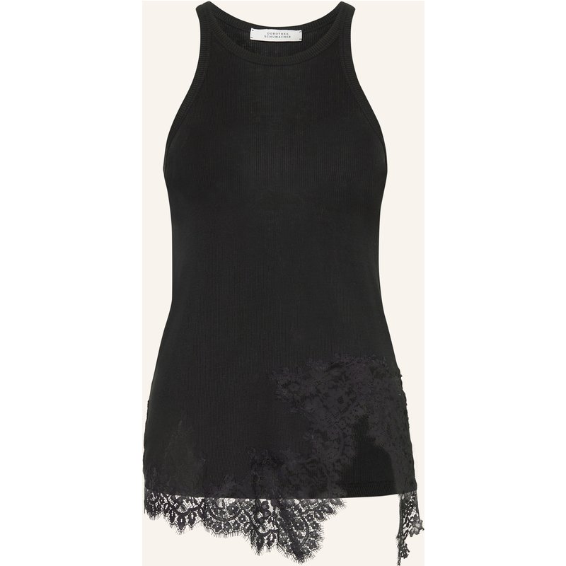 Dorothee Schumacher Top Pure Sleekness Mit Spitze schwarz