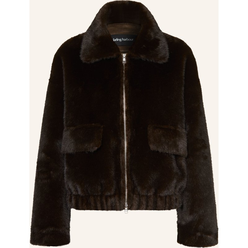 Darling Harbour Kunstfell-Jacke braun