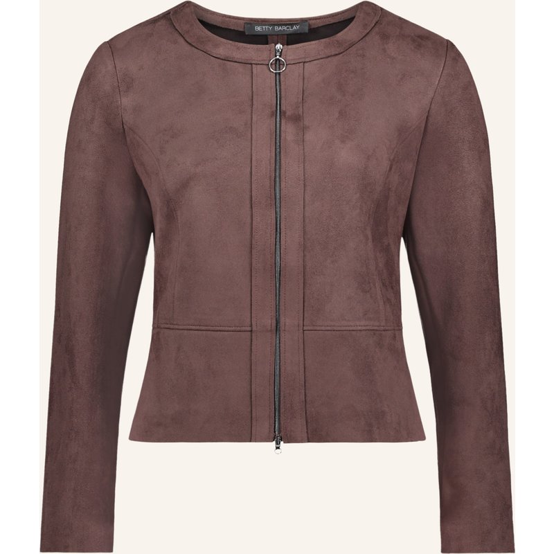 Betty Barclay Jerseyjacke In Lederoptik braun