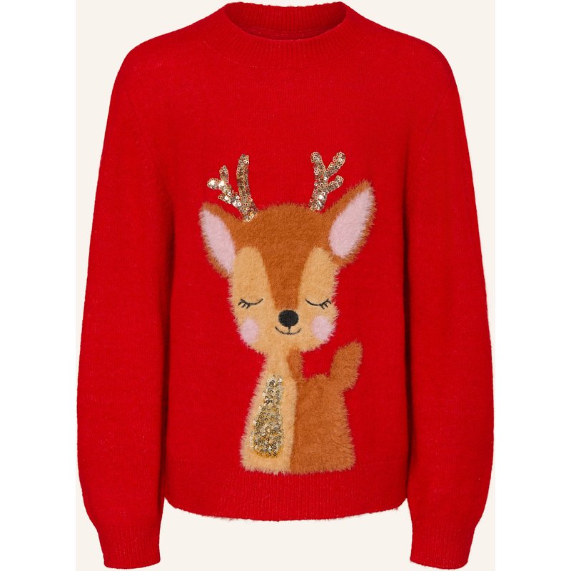 S.Oliver Red Pullover Mit Pailletten rot