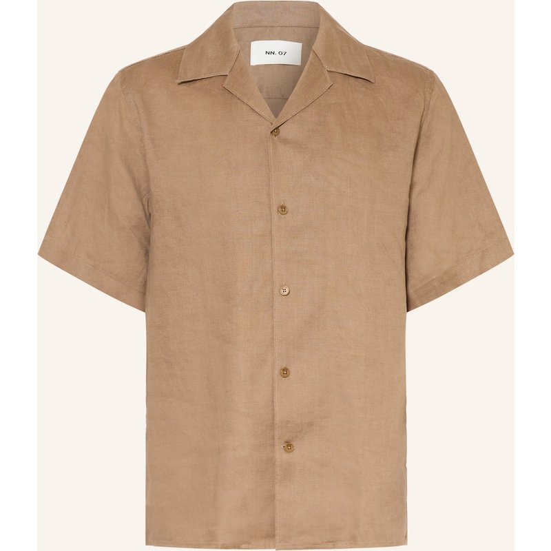 Nn.07 Resorthemd Julio Comfort Fit Aus Leinen braun