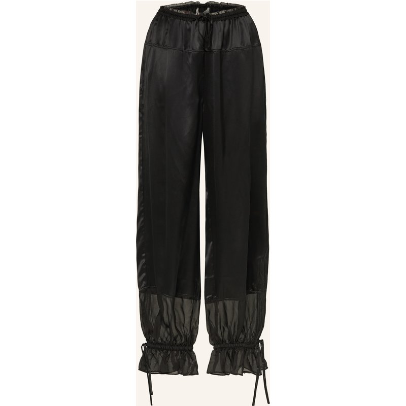 Ulla Johnson Satinhose Camile Aus Seide schwarz