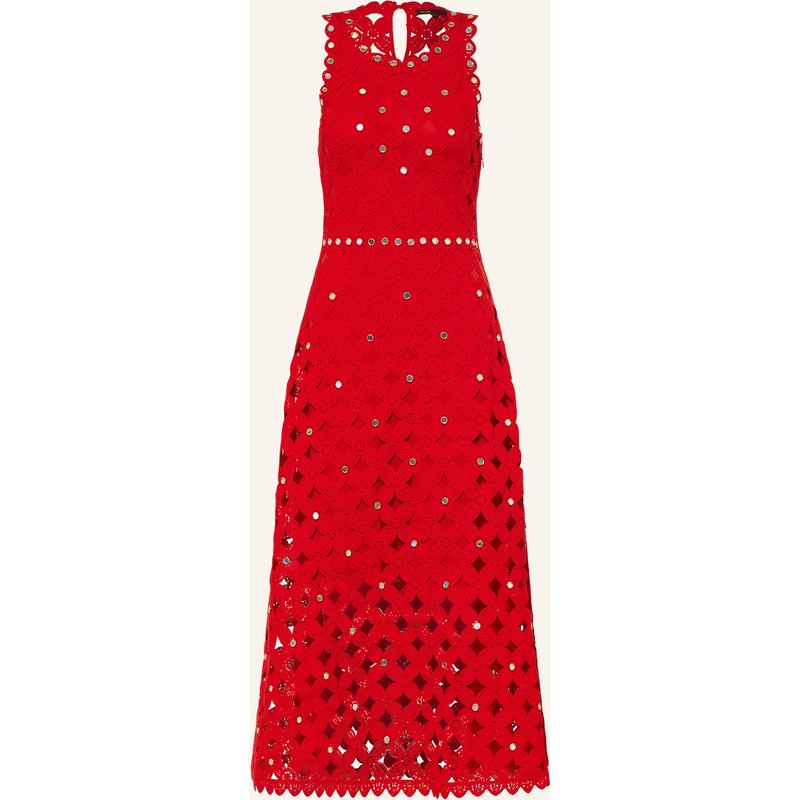 Maje Häkelkleid rot
