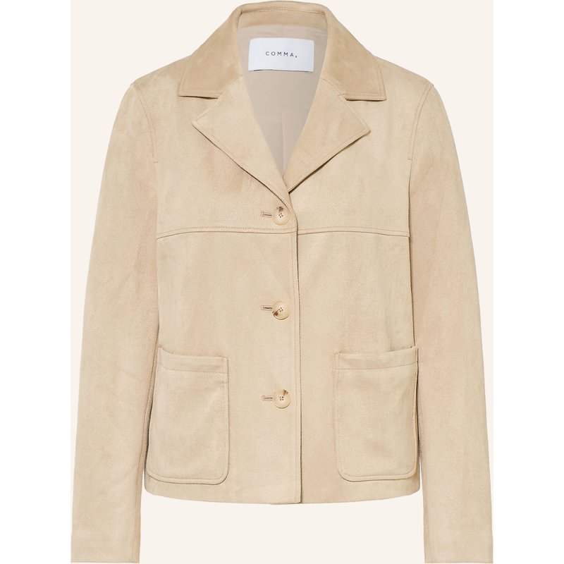 Comma Jacke In Lederoptik beige