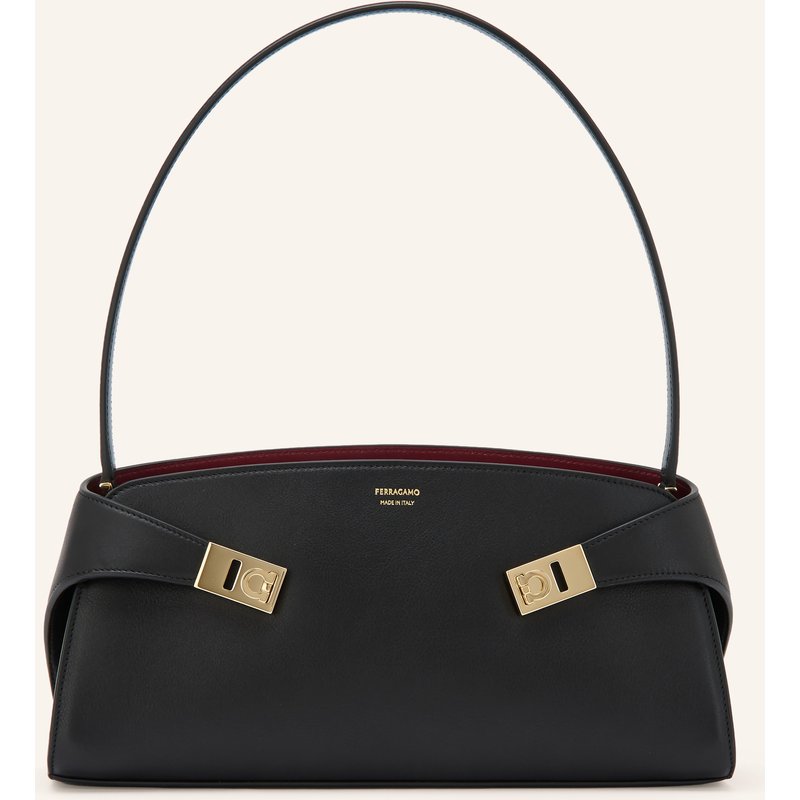 Ferragamo Schultertasche Hug East West schwarz