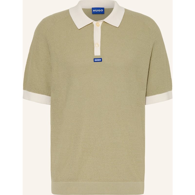 Hugo Strick-Poloshirt Siablo beige