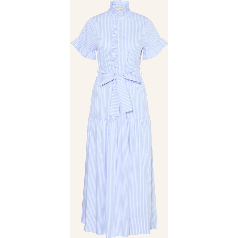 Neo Noir Kleid Nellie Mit Rüschen blau