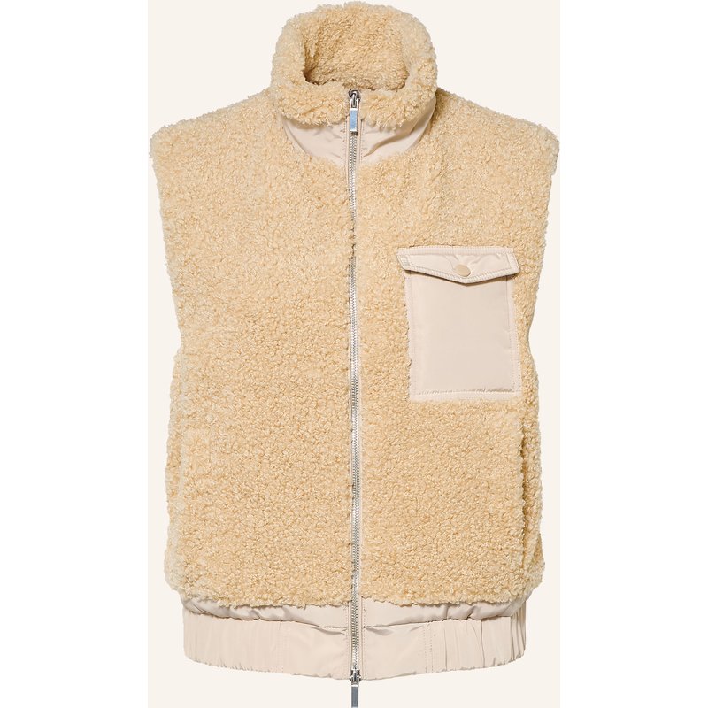 Darling Harbour Teddyfell-Weste Im Materialmix beige