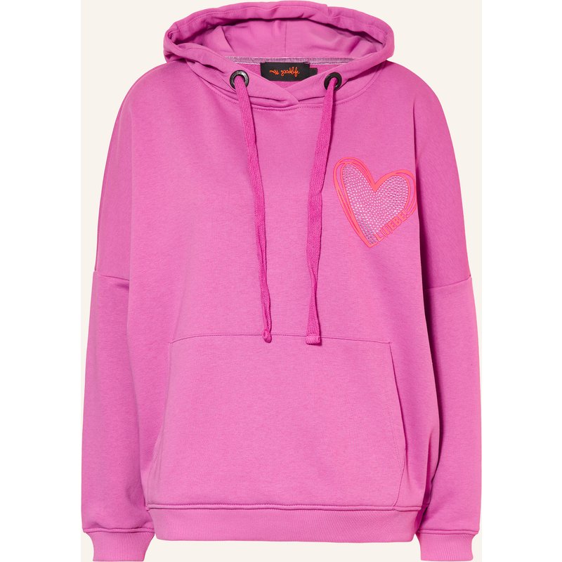 Miss Goodlife Hoodie Mit Schmucksteinen lila