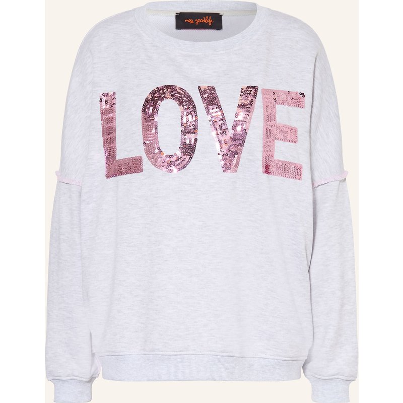Miss Goodlife Sweatshirt Mit Pailletten grau