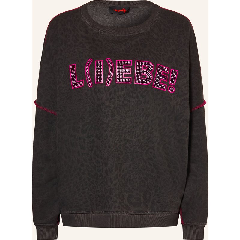 Miss Goodlife Sweatshirt Mit Schmucksteinen grau