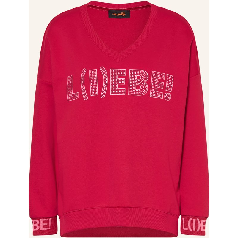 Miss Goodlife Sweatshirt Mit Schmucksteinen rot