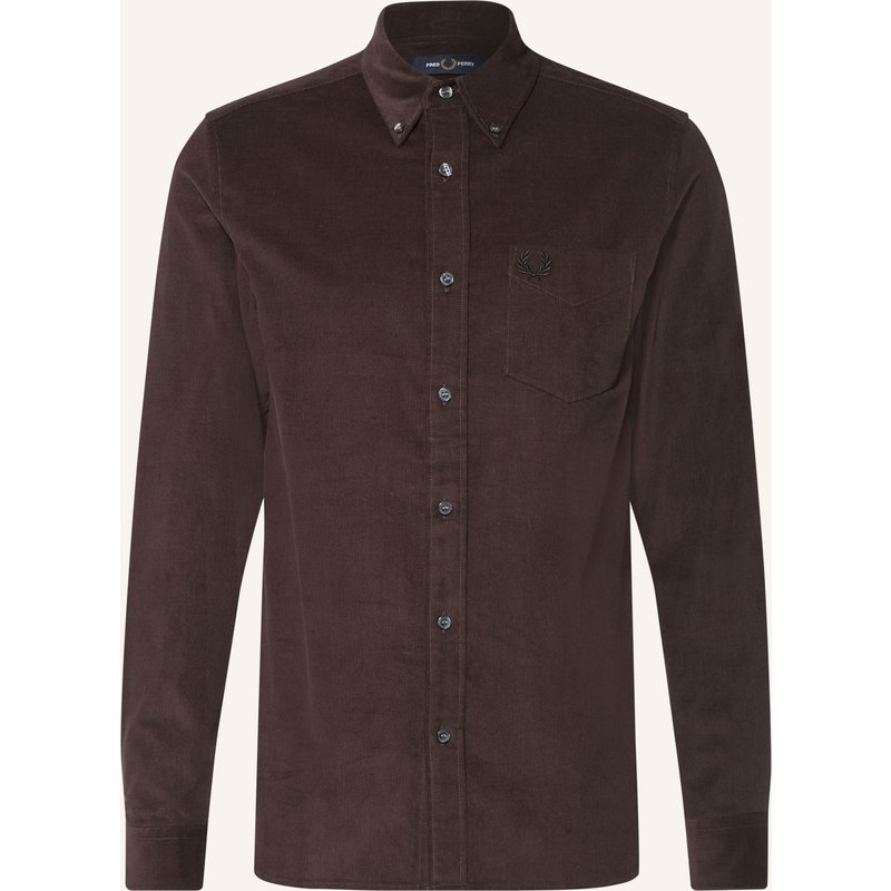 Fred Perry Cordhemd Slim Fit braun