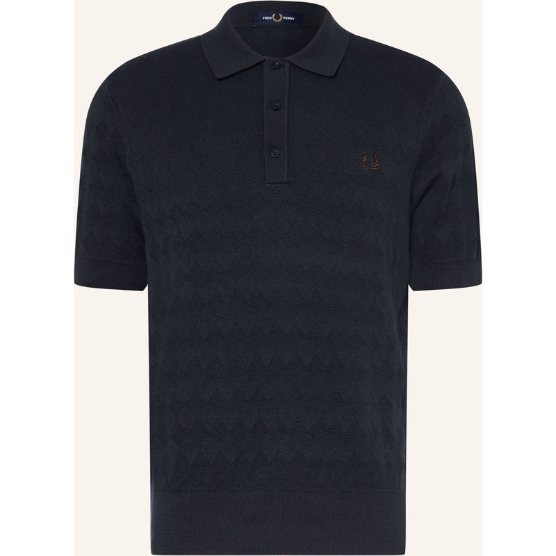Fred Perry Strick-Poloshirt blau