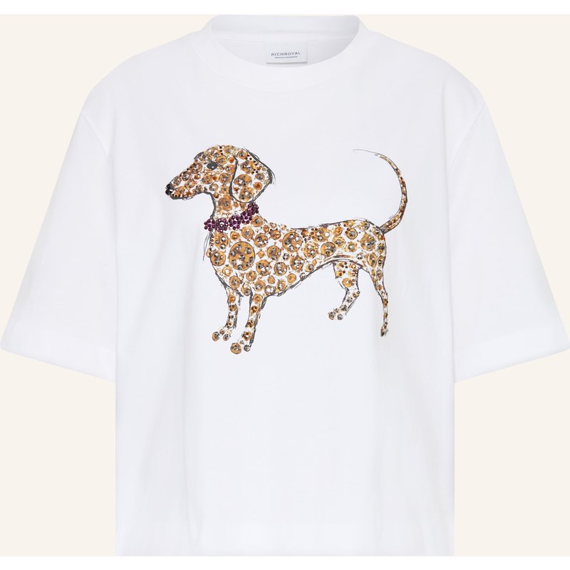 Rich & Royal T-Shirt Mit Schmucksteinen weiss
