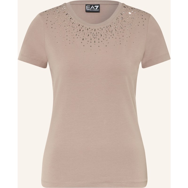 ea7 Emporio Armani T-Shirt Train Precious Mit Schmucksteinen braun