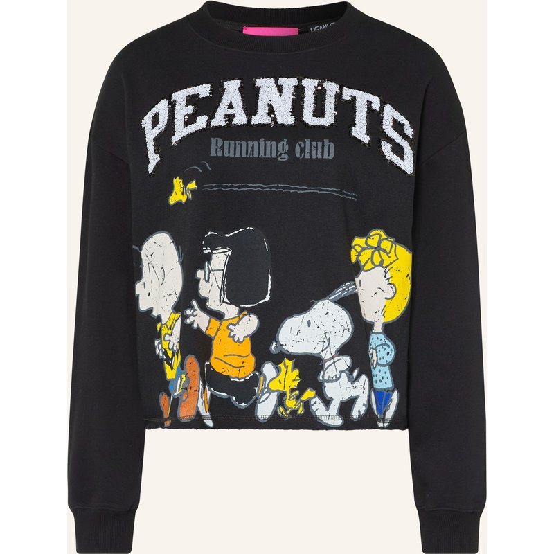 Frogbox Sweatshirt Mit Pailletten schwarz