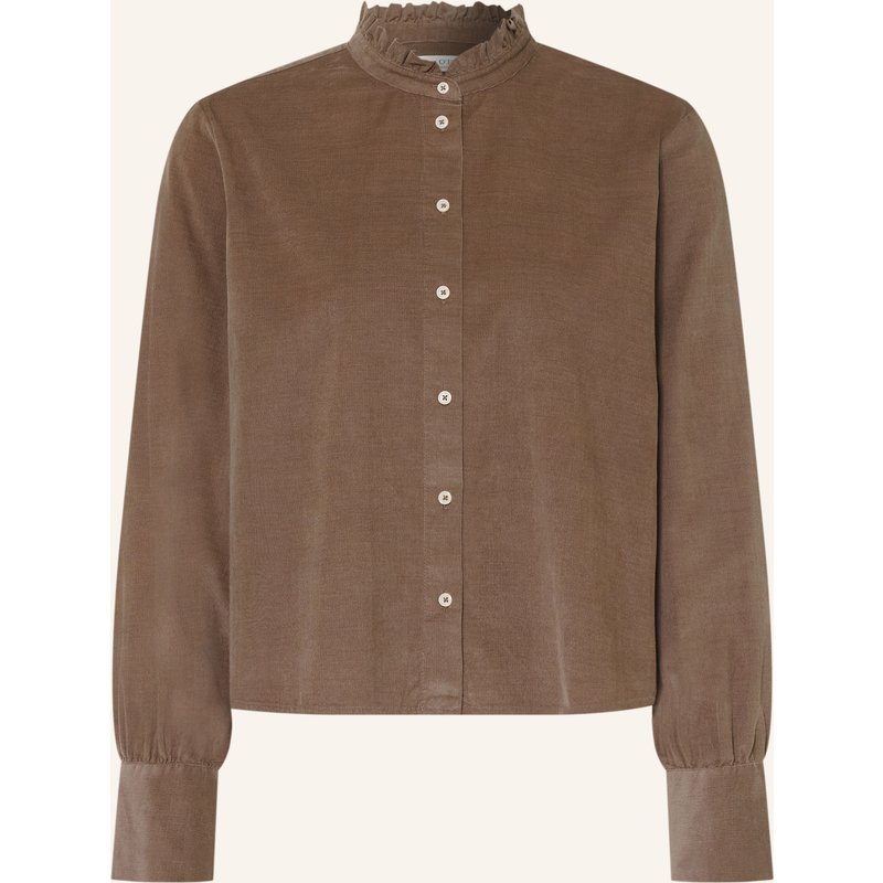 Marc O'polo Cordbluse Mit Rüschen beige