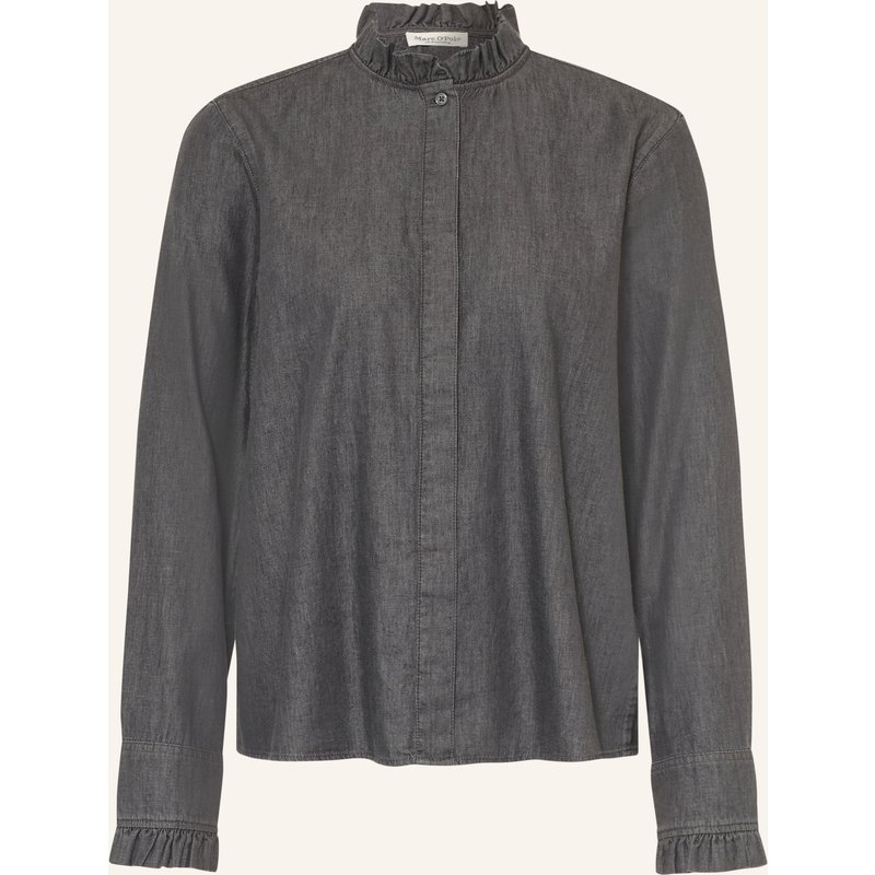 Marc O'polo Bluse Mit Rüschen grau