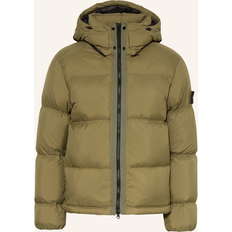 Stone Island Daunenjacke Mit Abnehmbarer Kapuze gruen