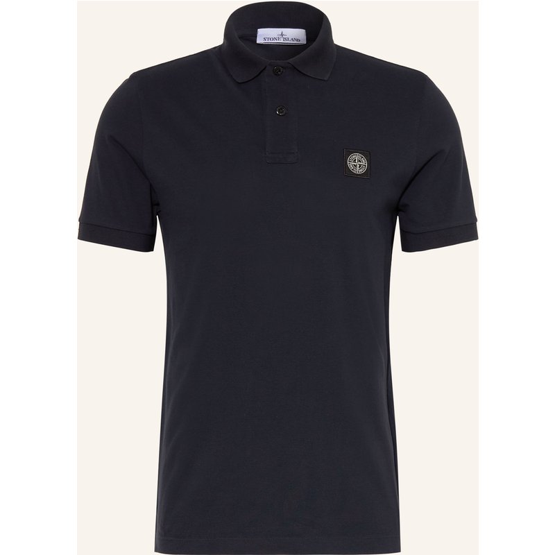 Stone Island Piqué-Poloshirt Slim Fit blau