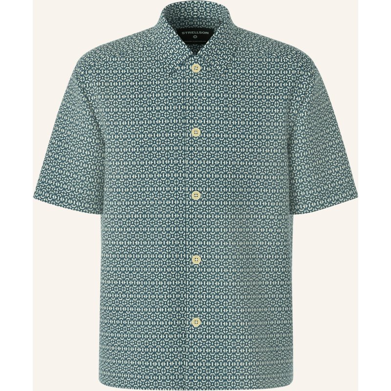 Strellson Kurzarm-Hemd Navi Comfort Fit gruen