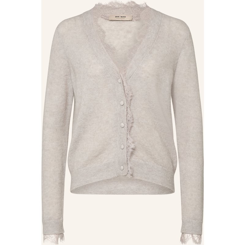 Mos Mosh Strickjacke Mmhelmi Mit Spitze grau