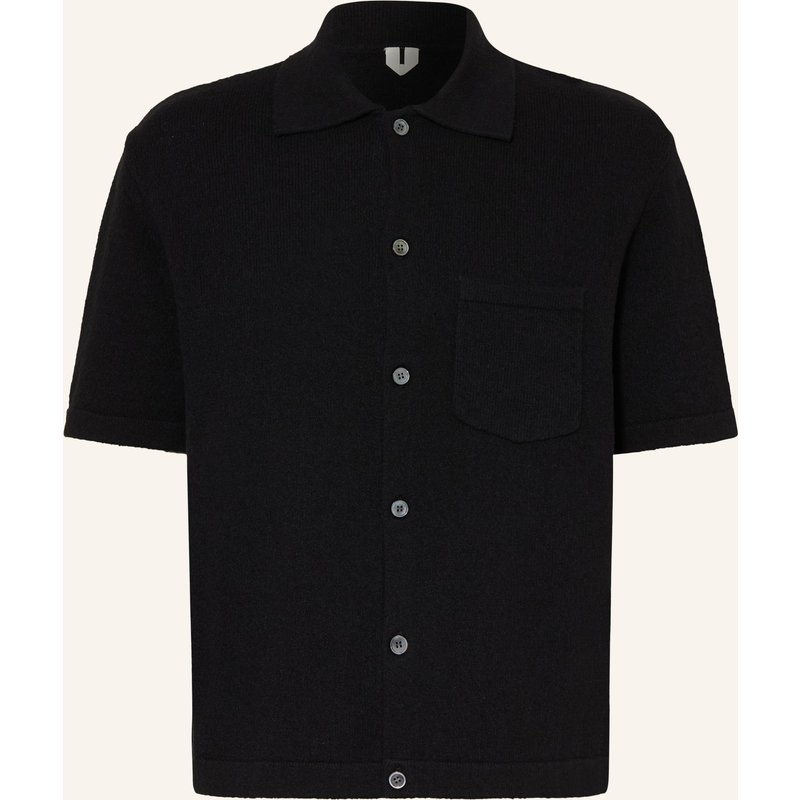 Arket Strickhemd Smog Comfort Fit schwarz