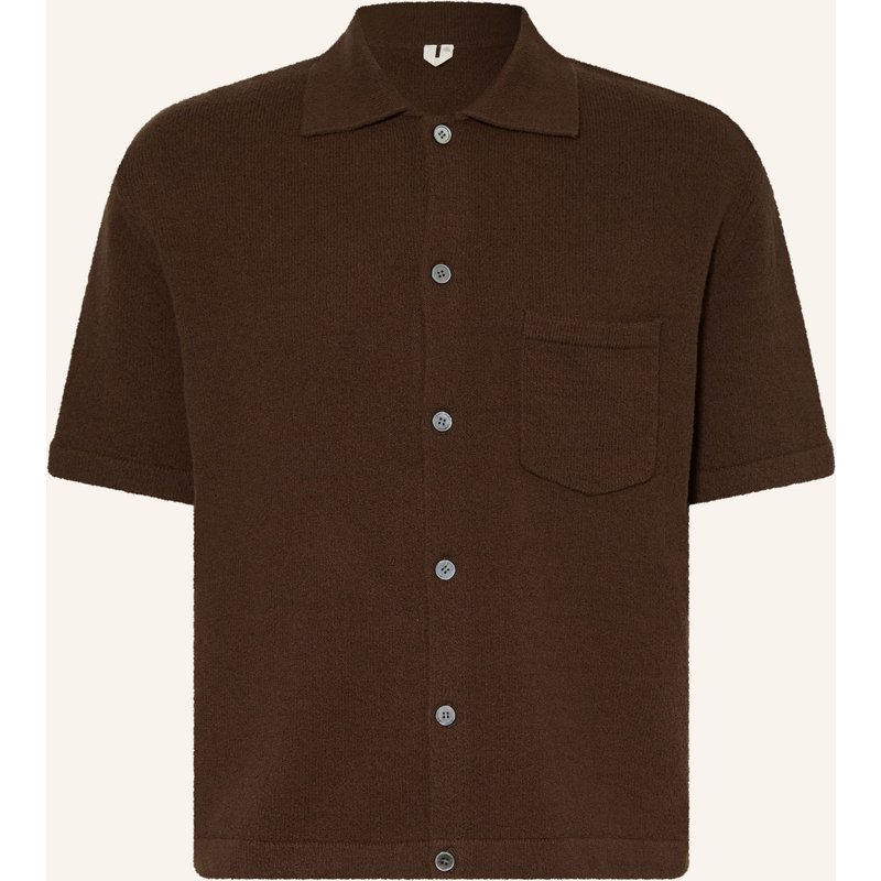 Arket Strickhemd Smog Comfort Fit braun