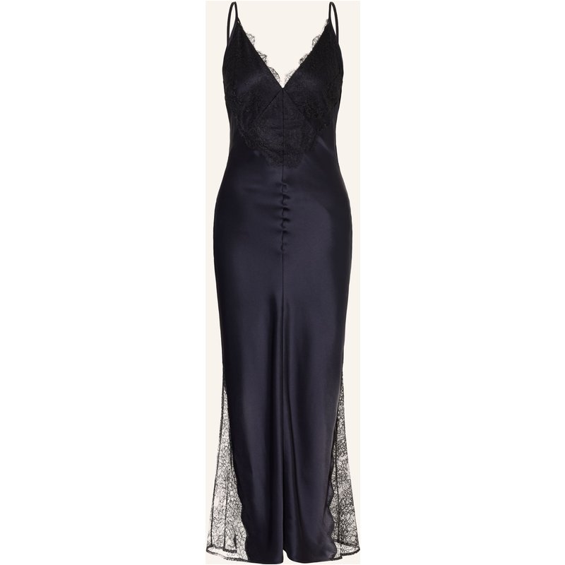 Anine Bing Satinkleid Judy Mit Spitze schwarz