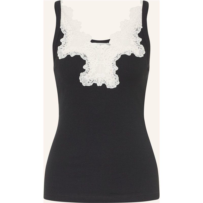 Sandro Top Mit Spitze schwarz