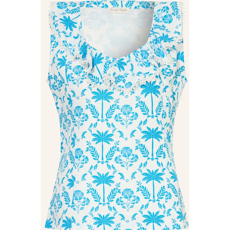 Phase Eight Blusentop Rhona Mit Leinen Und Volants blau