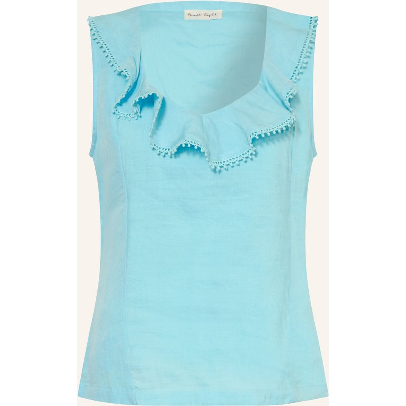 Phase Eight Top Rhona Mit Leinen blau