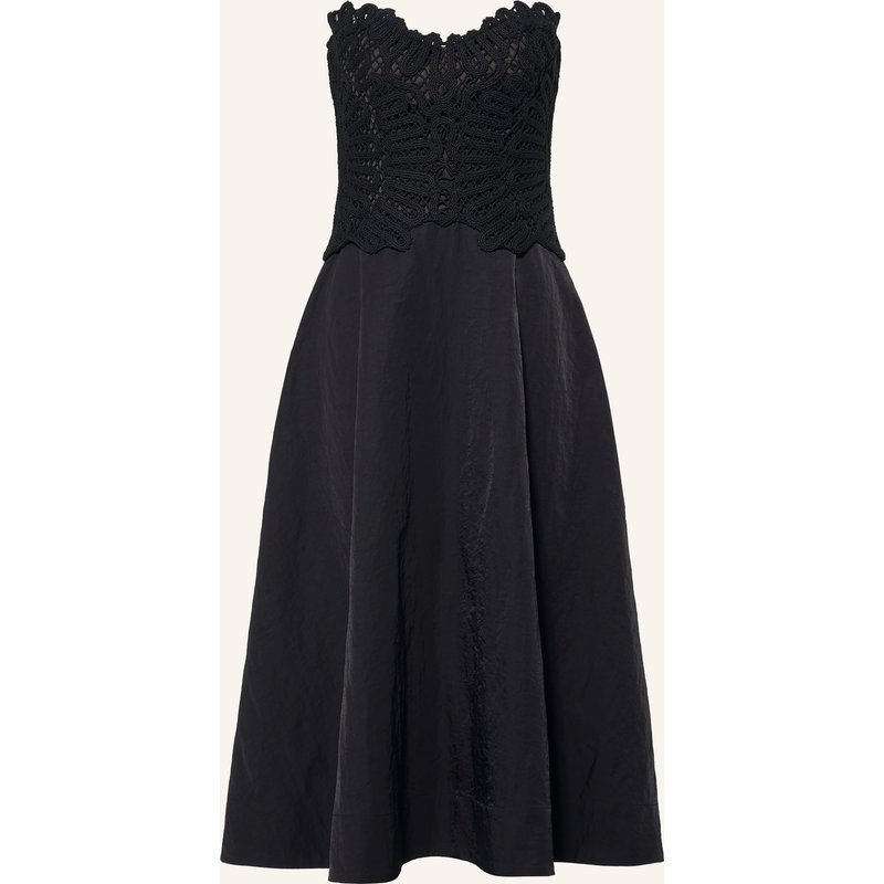 Ba&Sh Off-Shoulder-Kleid Praina Im Materialmix schwarz