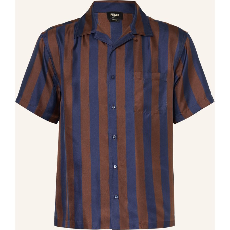 Fendi Resorthemd Comfort Fit Aus Seide blau