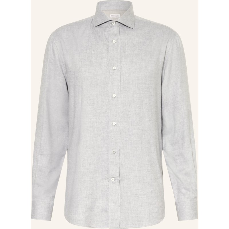 Brunello Cucinelli Hemd Comfort Fit grau