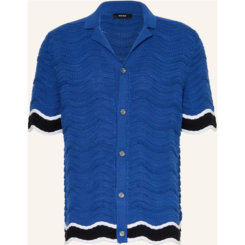 Reiss Strickhemd Ciro Regular Fit blau