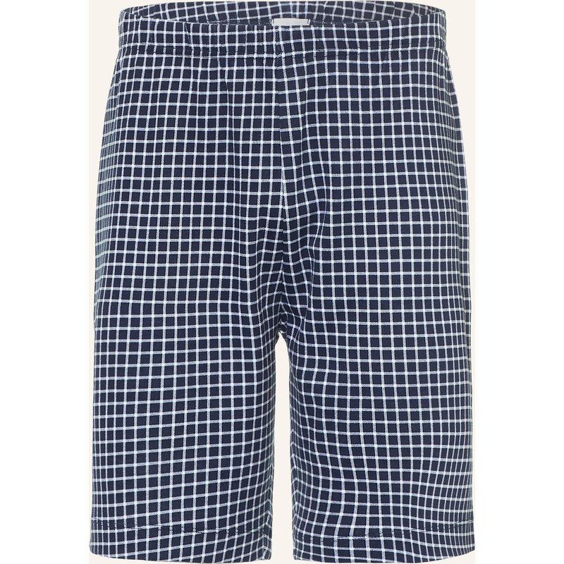Mey Schlafshorts Serie White Check blau