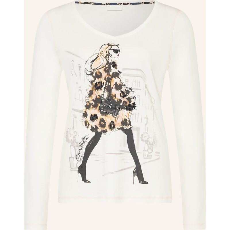 Sportalm Longsleeve Mit Pailletten weiss